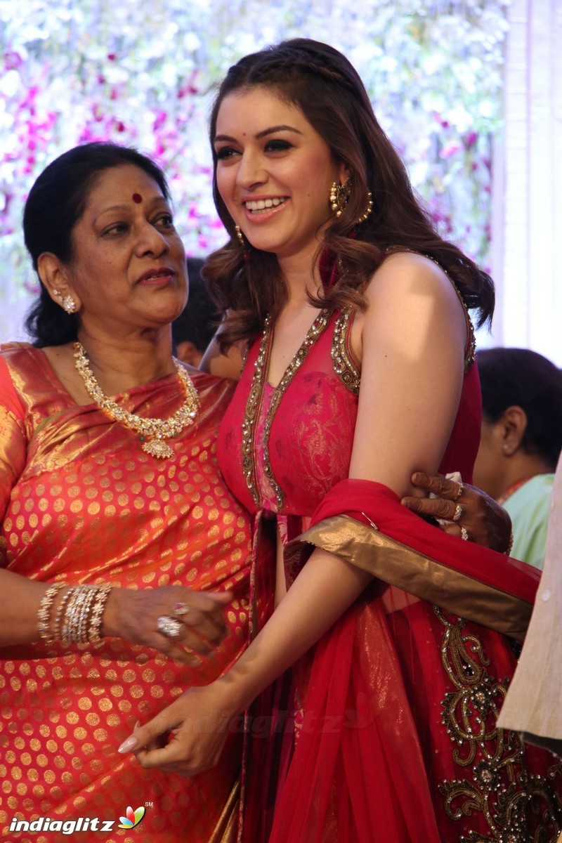 Hansika at Vishal's Sister Aishwarya Wedding Reception