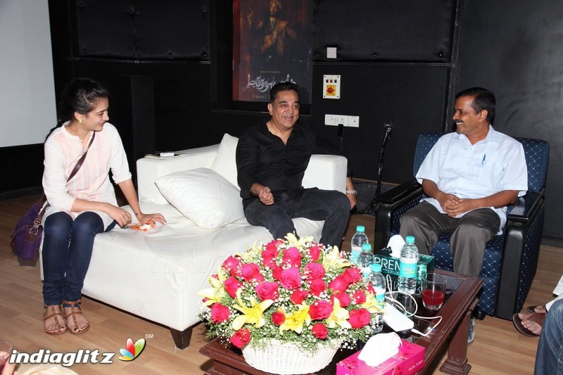 Delhi CM Arvind Kejriwal Kamal Haasan meet and discuss politics