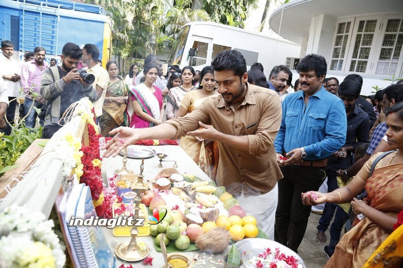 Karthi, Suriya and Director Pandiraj New Movie Pooja