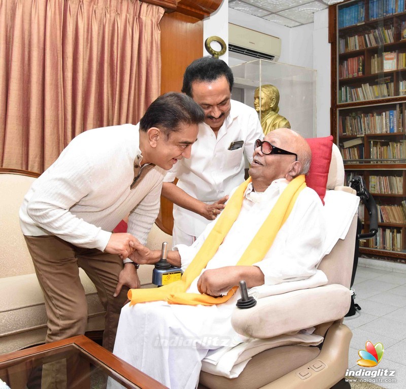 Kamal Haasan's Meeting with M. Karunanidhi and M. K. Stalin