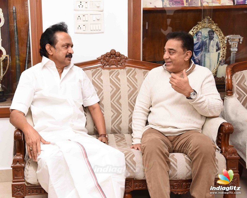 Kamal Haasan's Meeting with M. Karunanidhi and M. K. Stalin