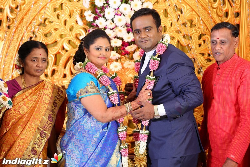 Lakshmi Movie Makers Muralidharan's son Gokul Krishnan-Roopini Wedding Reception