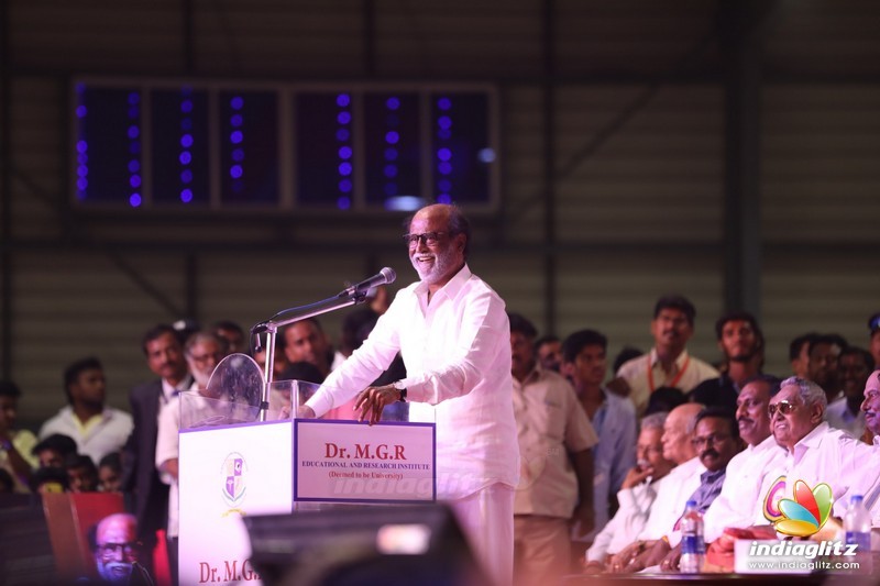 Superstar Rajinikanth unveils MGR statue at Maduravoyal, Chennai