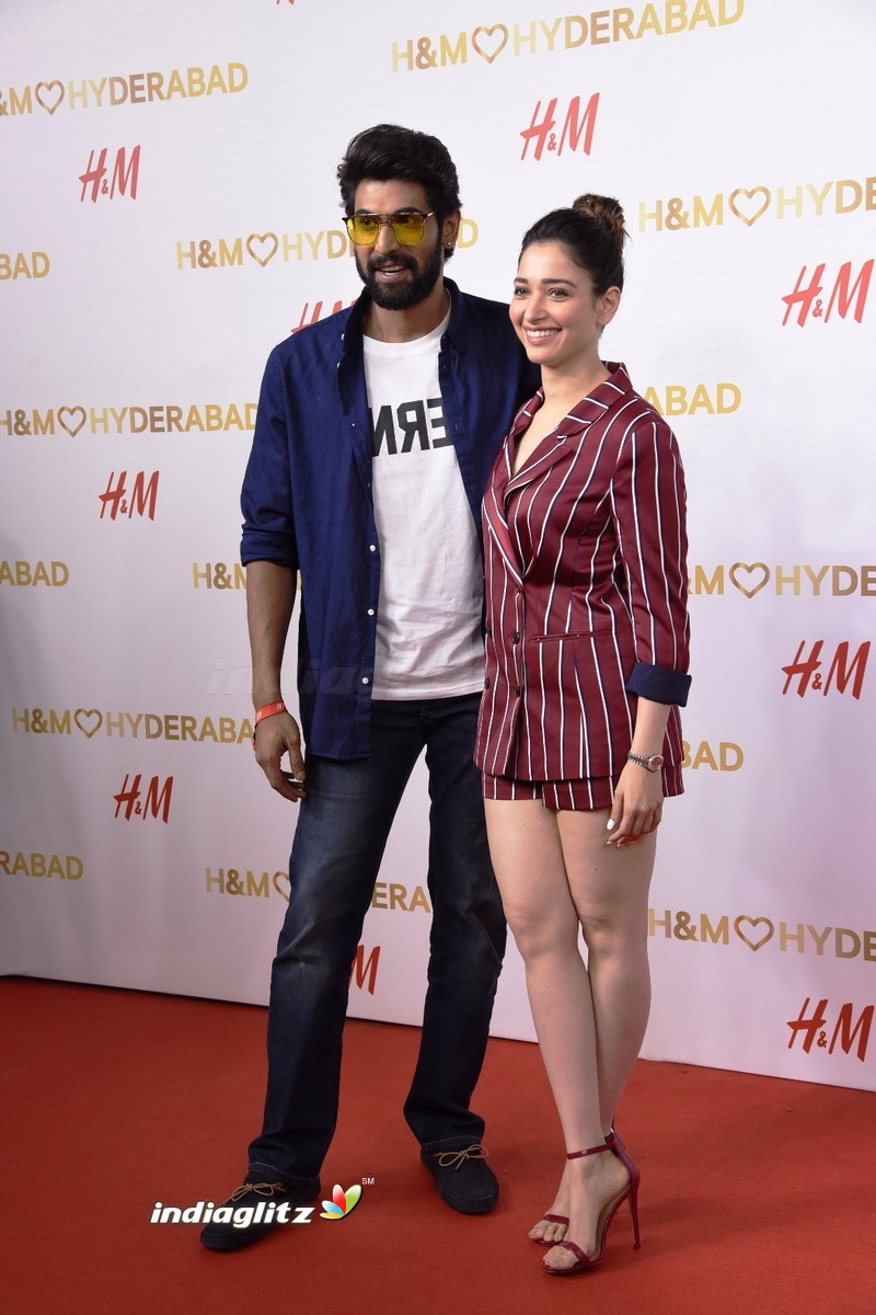 Rana Daggubati and Tamannah at the launch of H&M Store in Hyderabad