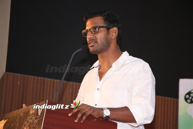 Vishal at 'Sagunthalavin Kadhalan' Audion Launch and 'Velaiyilla Vivasaayee' Movie Launch