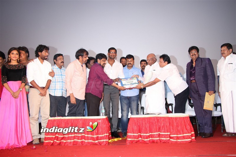 Vishal at 'Sagunthalavin Kadhalan' Audion Launch and 'Velaiyilla Vivasaayee' Movie Launch