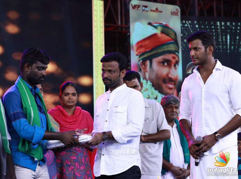 Vishal Donated 11 Lakhs totally to a group of 30 affected farmers