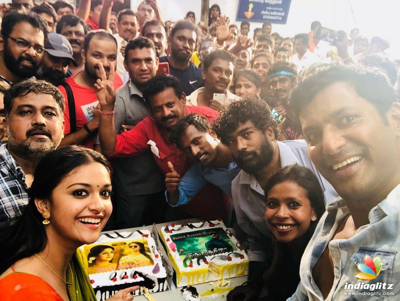 'Sandakozhi 2' team celebrates Blockbuster Irumbuthirai & classical showpiece Nadigaiyar Thilagam