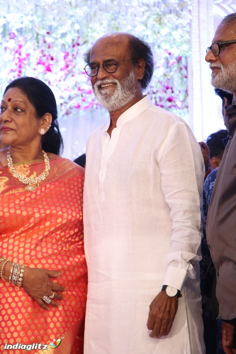 Rajinikanth at Vishal's Sister Aishwarya Wedding Reception