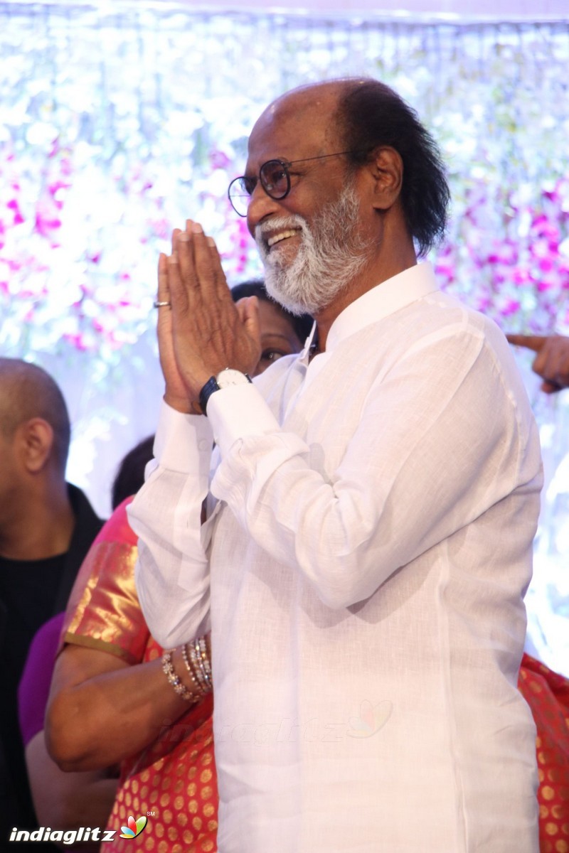 Rajinikanth at Vishal's Sister Aishwarya Wedding Reception