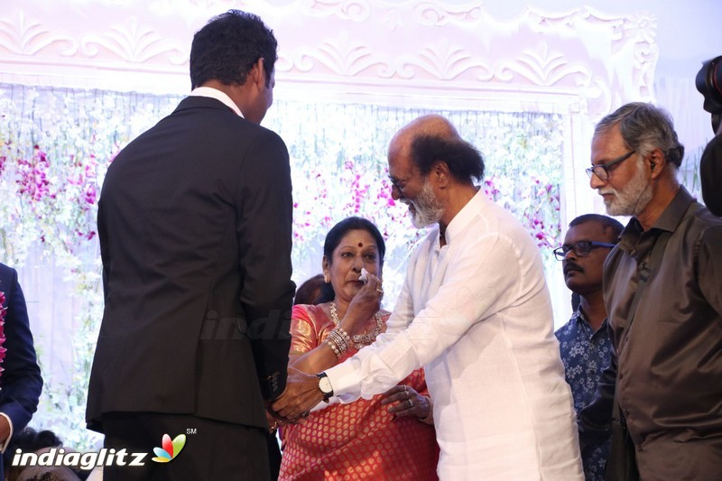 Rajinikanth at Vishal's Sister Aishwarya Wedding Reception