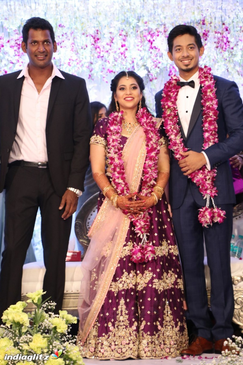 Rajinikanth at Vishal's Sister Aishwarya Wedding Reception