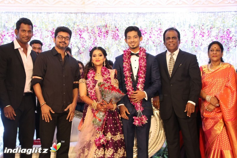 Vijay at Vishal's Sister Aishwarya Wedding Reception