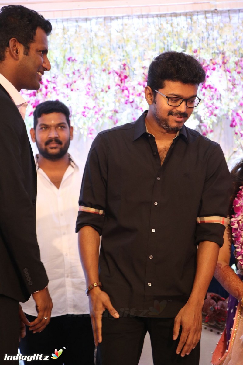 Vijay at Vishal's Sister Aishwarya Wedding Reception