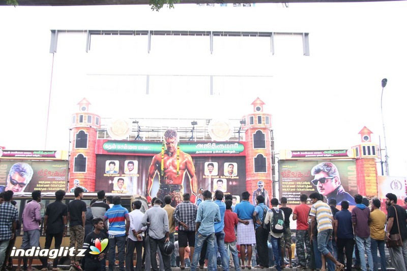 Vivegam Movie Fans Celebration in Chennai Kasi Theater