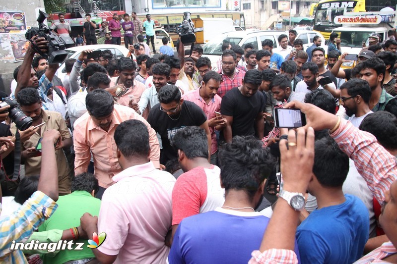 Vivegam Movie Fans Celebration in Chennai Kasi Theater