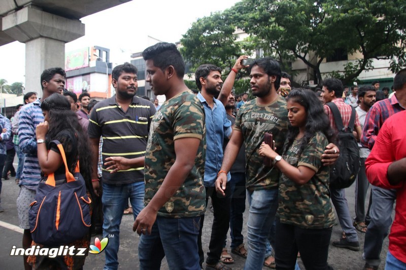 Vivegam Movie Fans Celebration in Chennai Kasi Theater