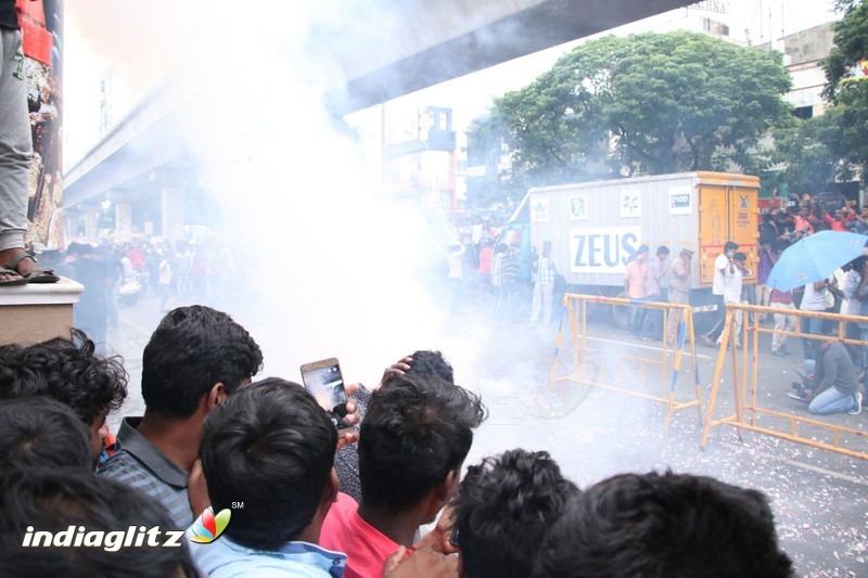 Vivegam Movie Fans Celebration in Chennai Kasi Theater