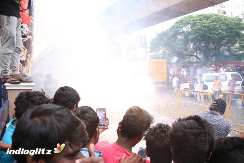 Vivegam Movie Fans Celebration in Chennai Kasi Theater