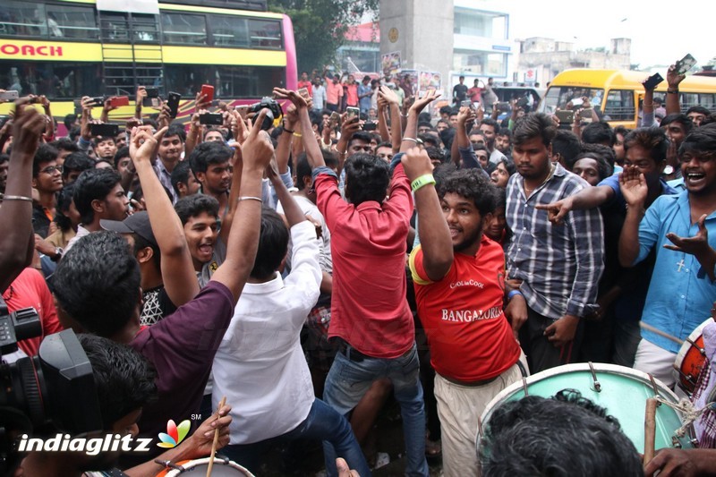 Vivegam Movie Fans Celebration in Chennai Kasi Theater