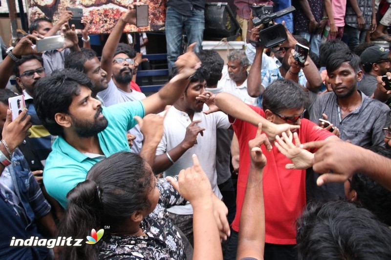 Vivegam Movie Fans Celebration in Chennai Kasi Theater