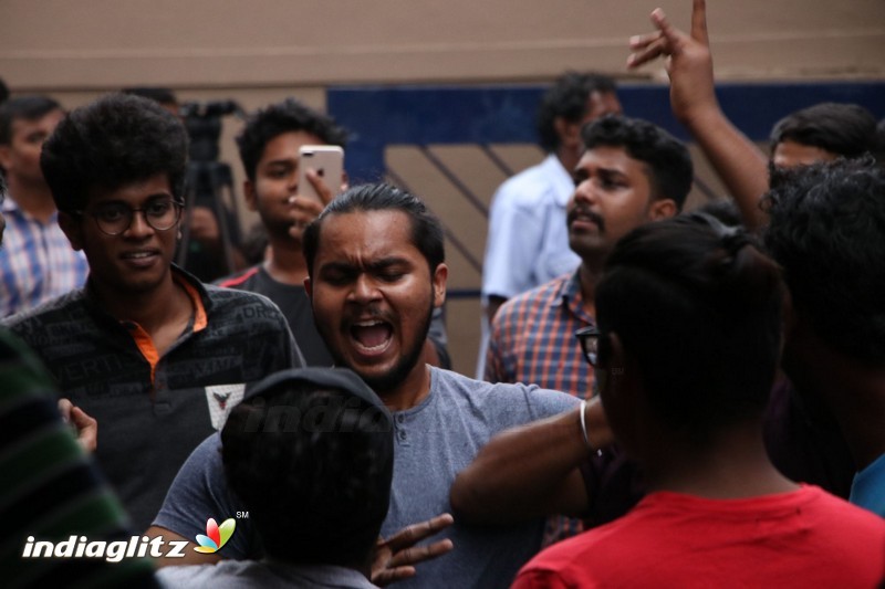 Vivegam Movie Fans Celebration in Chennai Kasi Theater