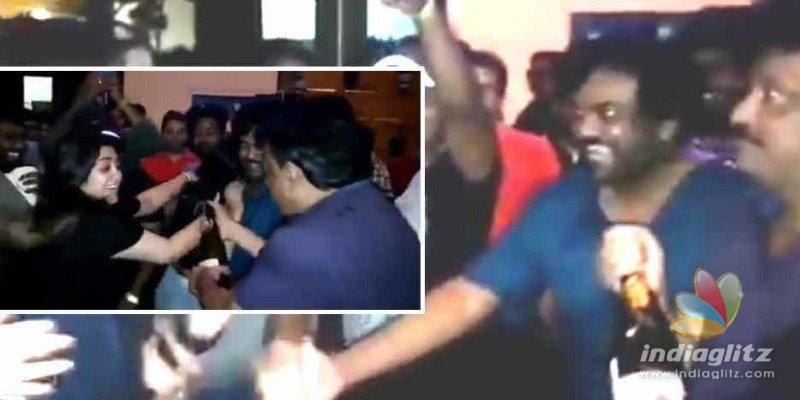 Director pours champagne on actress during celebration!