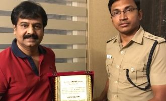 Vivek gets appreciation shield from the Police Department