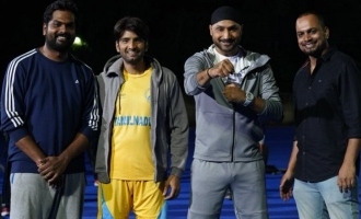 CSK Singam Harbhajan Singh starts shooting with Santhanam