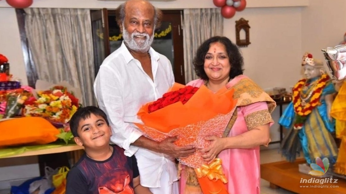 Superstar Rajinikanth turns a caring grandfather, taking his grandson to school! - Heartwaming pics