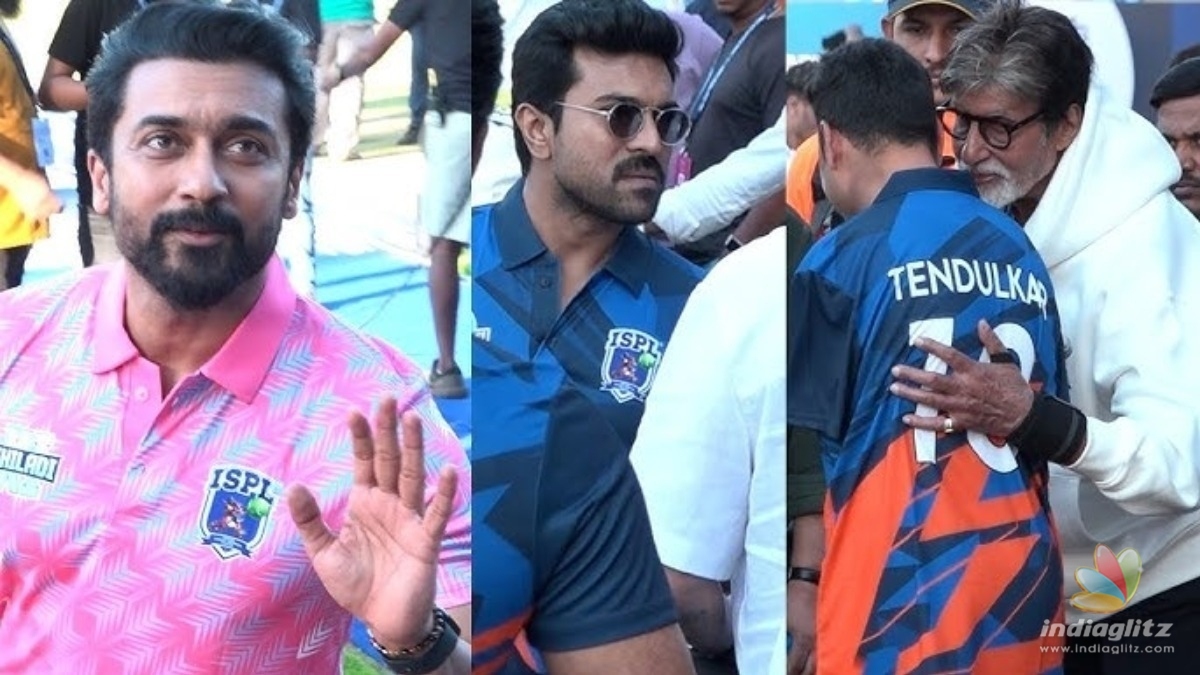 Actor Suriya batting in Sachin Tendulkarâs bowling! - Kickass video from ISPL