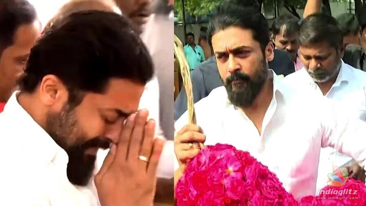 Suriya visits Captain Vijayakanth’s memorial and breaks down in tears - Viral video