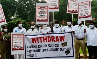 DMK MPs protest against NEET at Parliament premises!