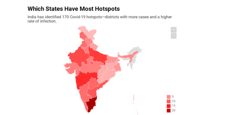 Indian Govt announces list of 170 corona hotspots!