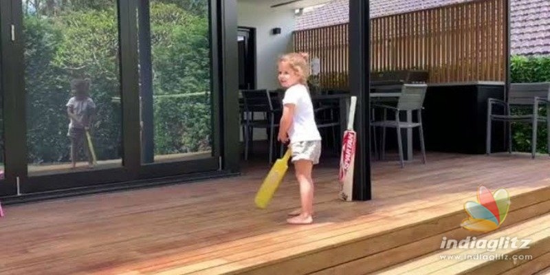 David Warners little daughter becomes Virat Kohli - Cute video