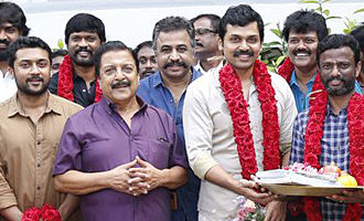 Karthi, Suriya and Director Pandiraj New Movie Pooja