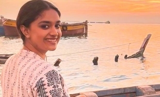 Keerthi Suresh enjoys time away from the sets of Saani Kaayidham