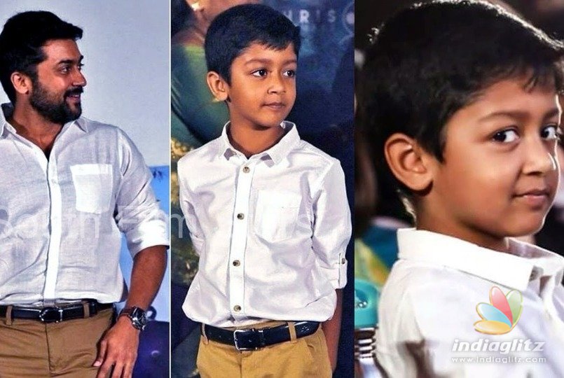 Suriya enjoys Karthis daring stunts with son Dev 