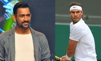 ms dhoni watches wimbledon quarterfinal match rafael nadal london birthday eve picture