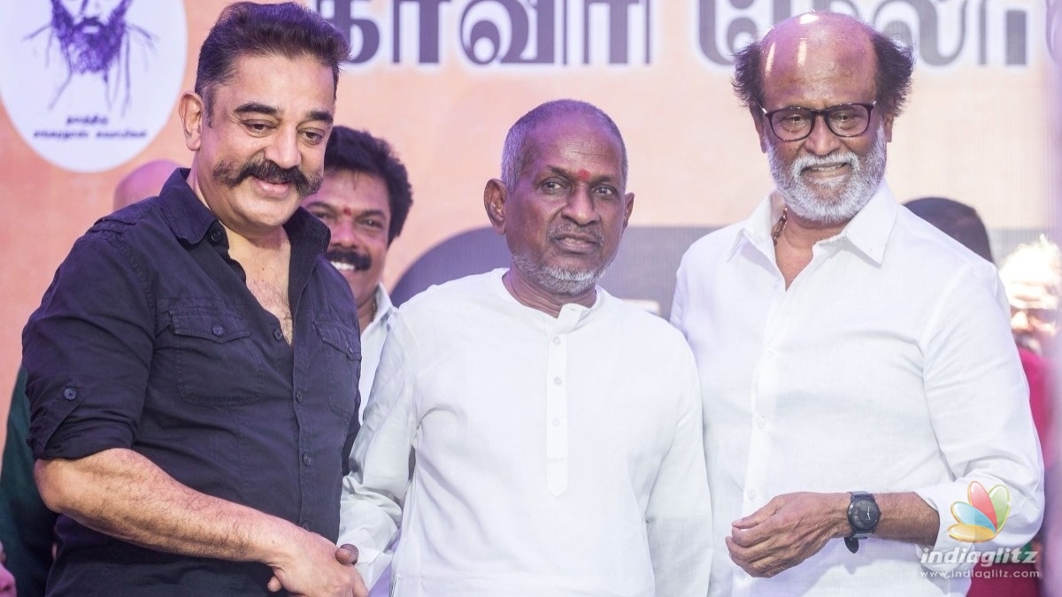 Rajini and Kamal s hearty wishes to Ilayaraja 