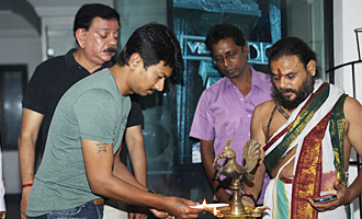 Udhayanidhi and Director Priyadarshan Movie Pooja