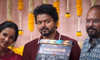 Thalapathy 68 pooja video Vijay Prashanth Prabhu Deva Mohan Jayaram Meenakshi Choudhary Laila Sneha