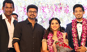 Vijay at Vishal's Sister Aishwarya Wedding Reception