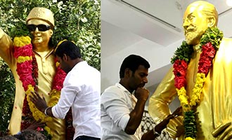 Vishal pays respect to senior politicians before filing nomination for RK Nagar byelection