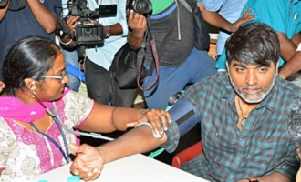 Vijay Sethupathi donates blood in Stunt Union 51st year Celebration