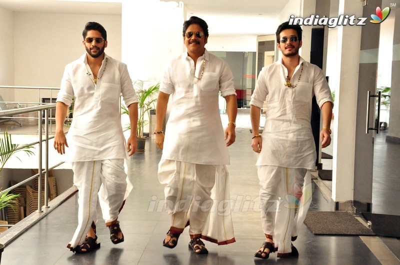 Akkineni Heroes Dhoti Style