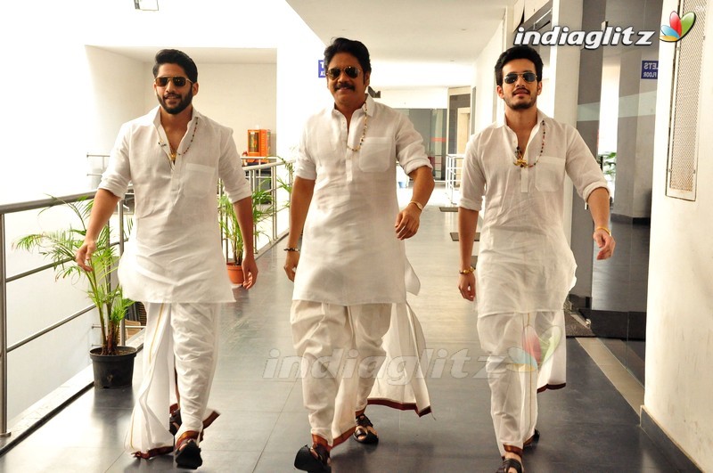 Akkineni Heroes Dhoti Style