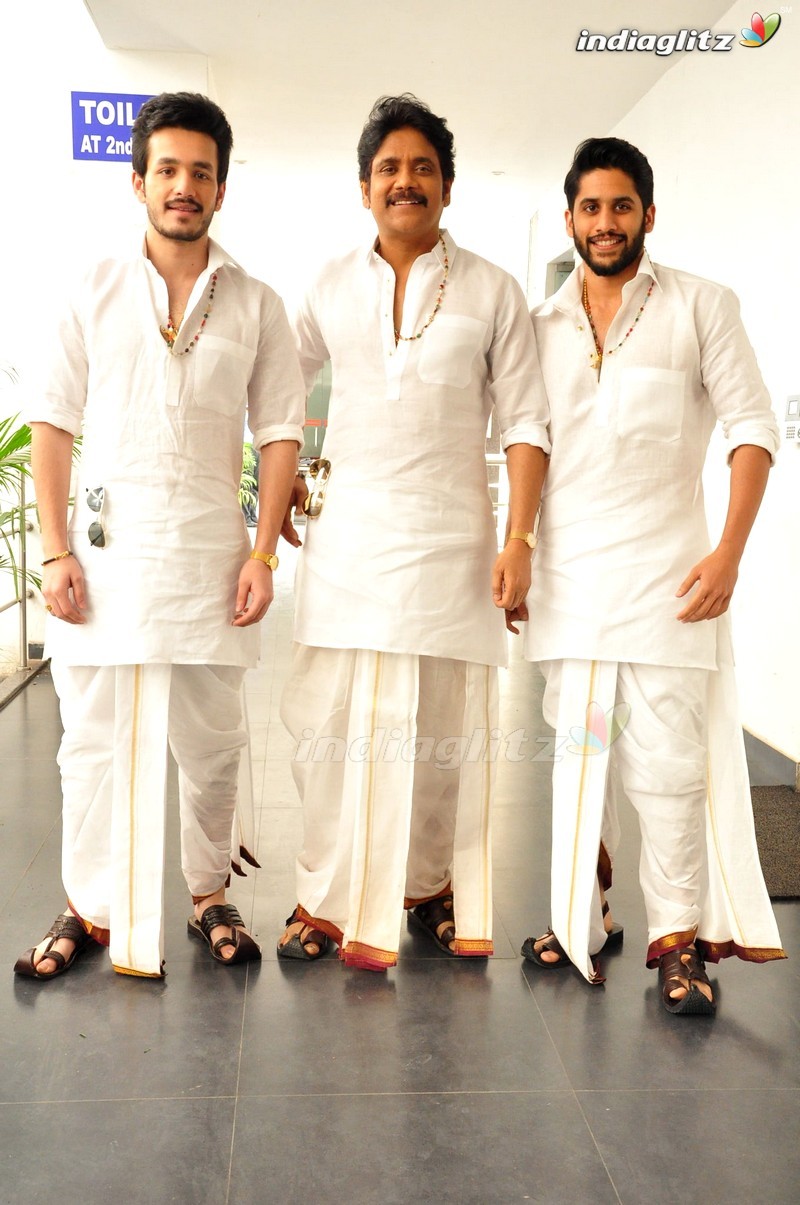 Akkineni Heroes Dhoti Style