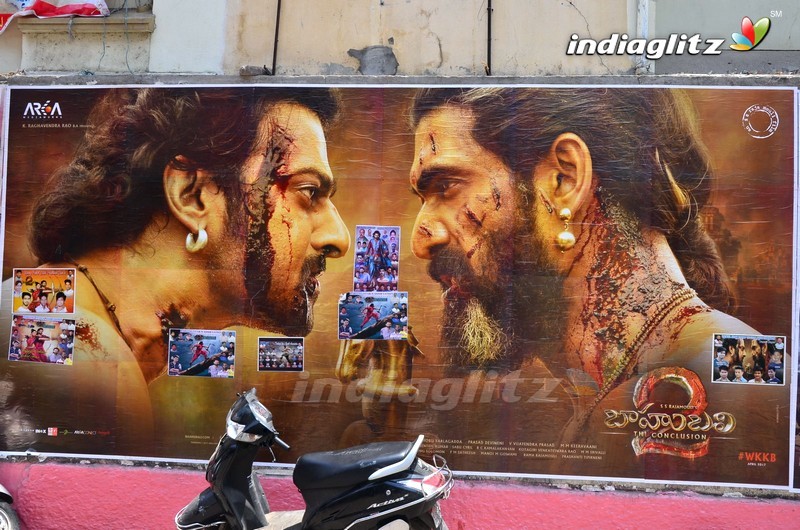 'Baahubali 2' Prabhas Fans Hungama at Sudarshan Theater, Hyd