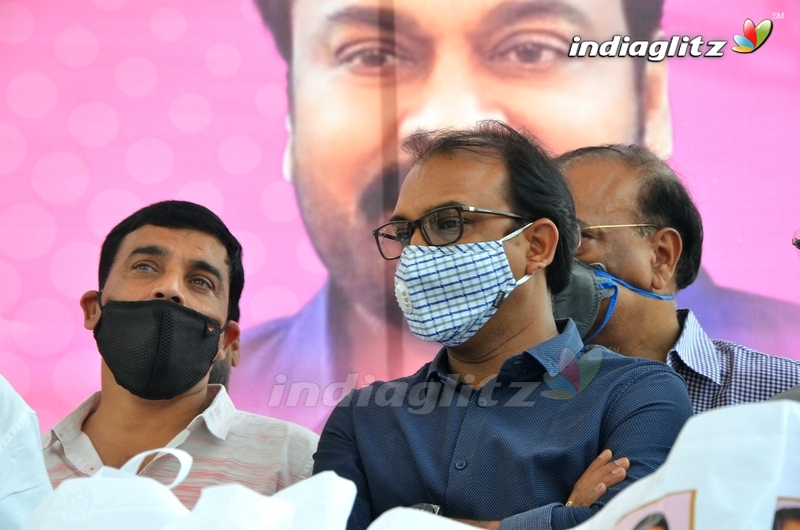 Celebs @ Talasani Srinivas Distributing Groceries To Cine Workers